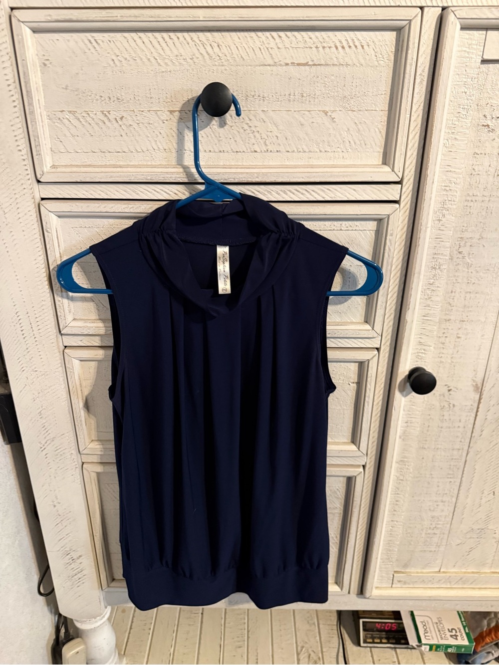 Perseption Navy Sleeveless Mock-Neck Camisole